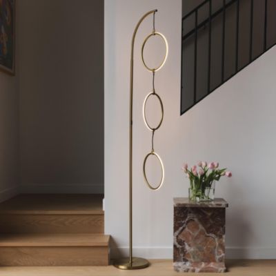 Nova 74" Dimmable LED Floor Lamp with Hanging Ring Lights