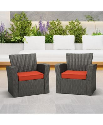 Outdoor Patio Furniture Seat Chair Square Cushions with Piping. Set of 2, 20" x 19"