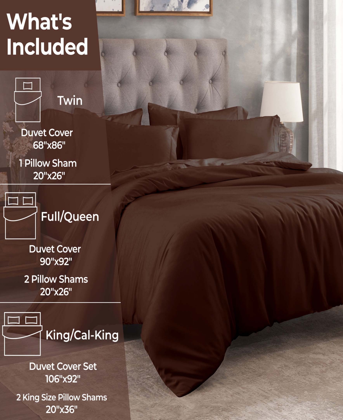 Superior Egyptian Cotton 400 Thread Count Solid Luxury Duvet Cover Set,