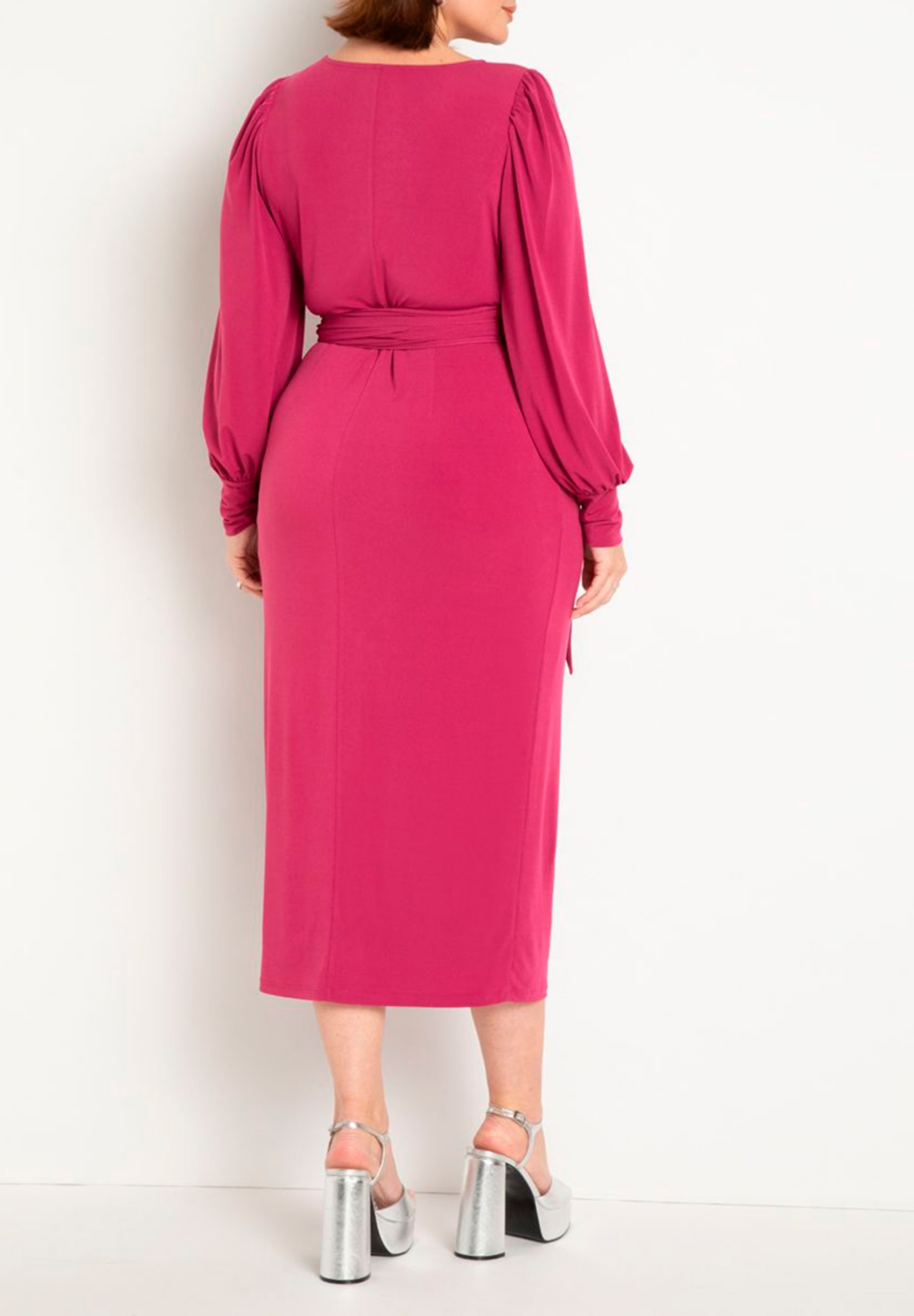Eloquii Plus Size Cross Front Midi Dress