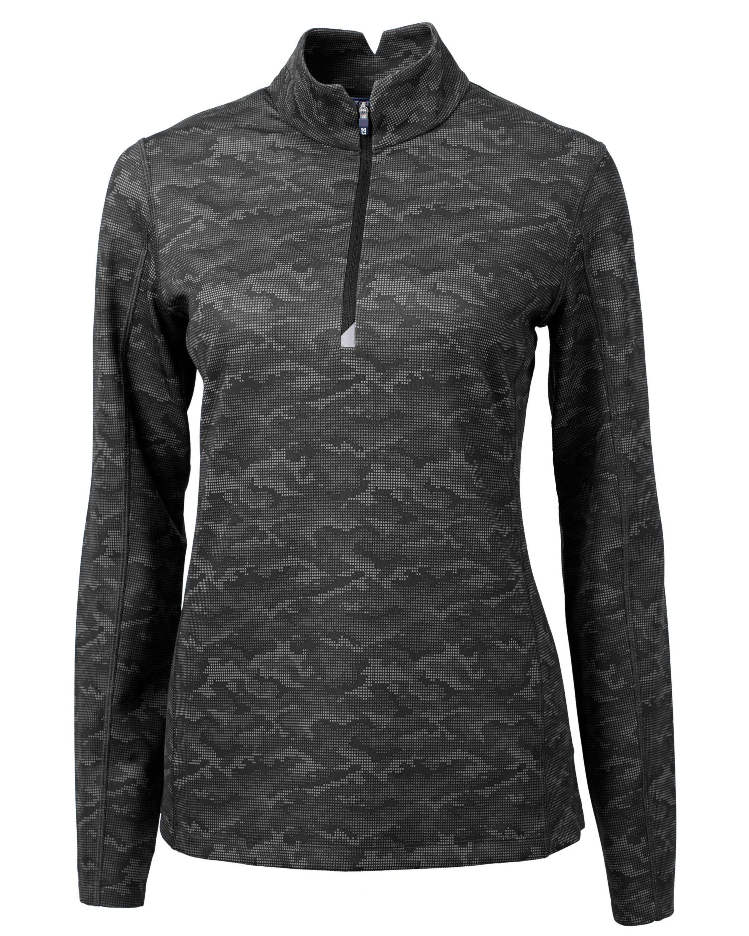 Women's Cutter and Buck Traverse Stretch Eco Camo Print Quarter Zip Pullover