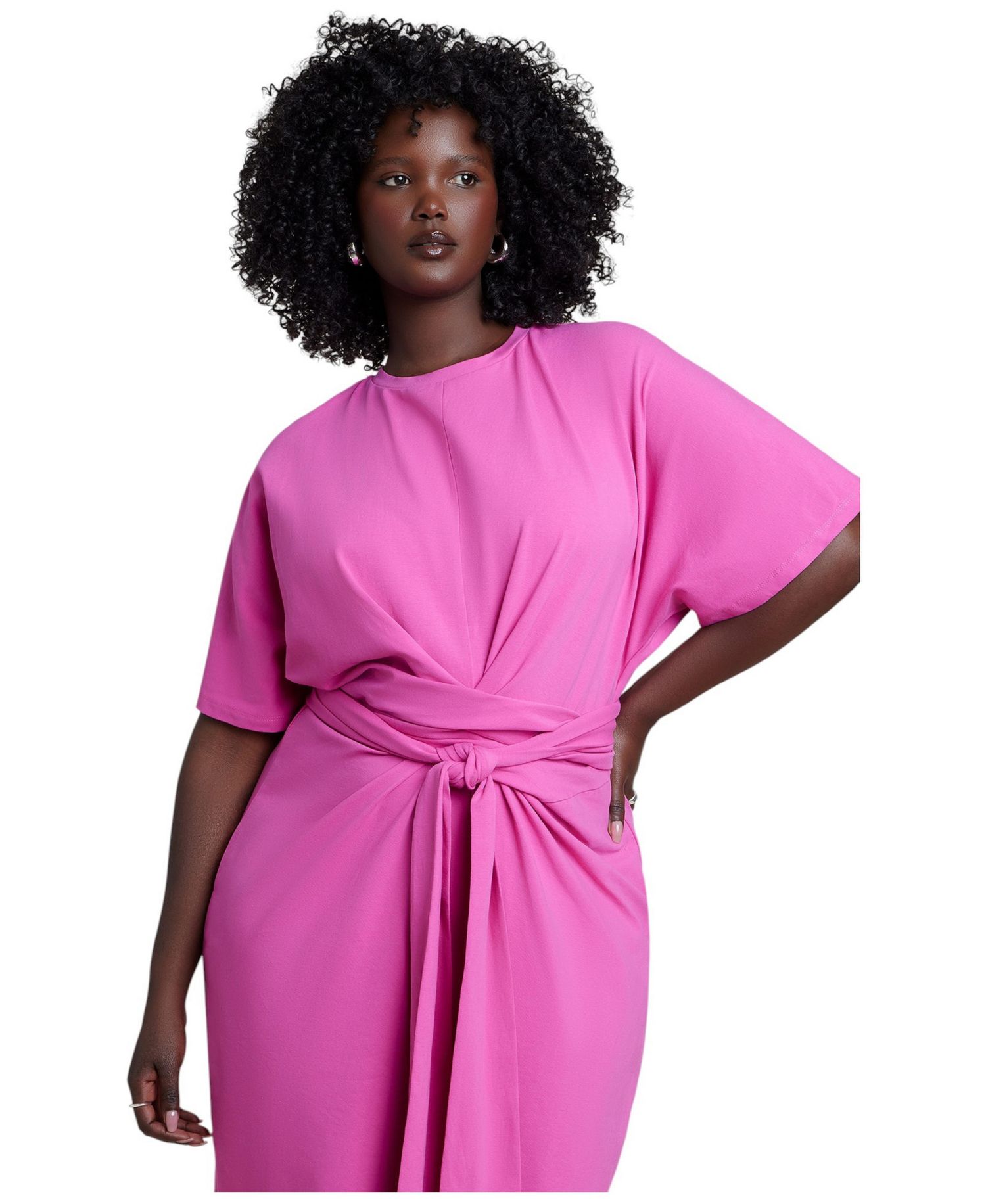 Women's Cross Front Flutter Sleeve Dress