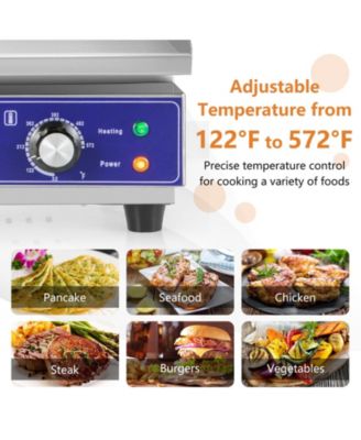 Commercial Electric Griddle with 122 -572  Adjustable Temperature Control