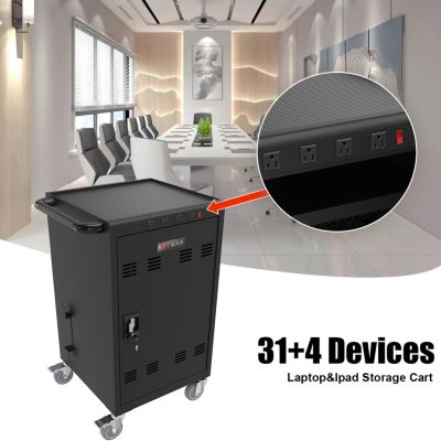 Mobile Charging Cart And Cabinet For Tablets Laptops 35-Device