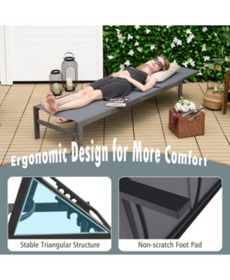 SUGIFT 6-Position Chaise Lounge Chairs with Rustproof Aluminium Frame