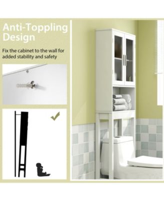 Over the Toilet Bathroom Storage Cabinet with Adjustable Shelf