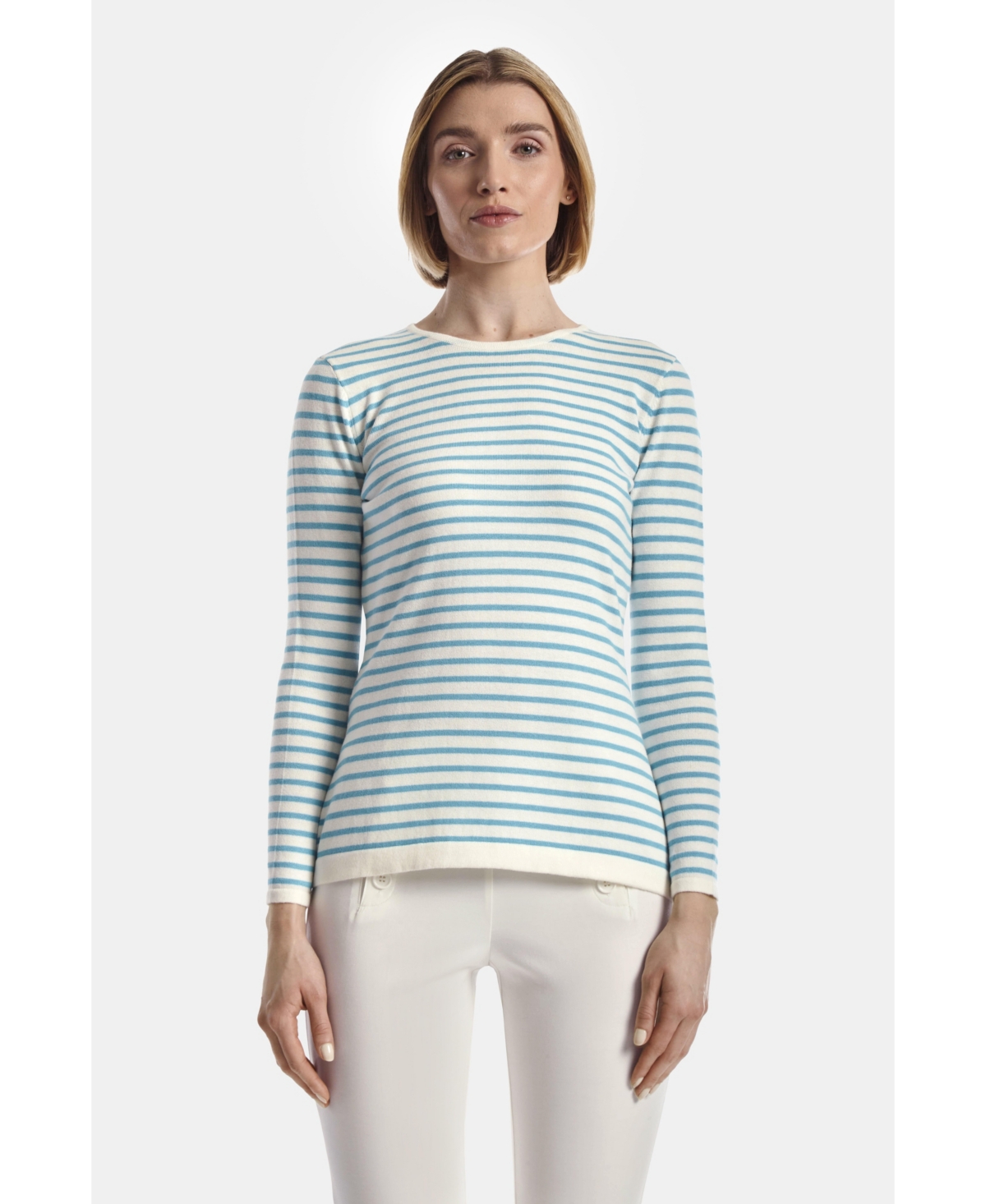 Women's The Diversity Sweater - Crystal blue stripe