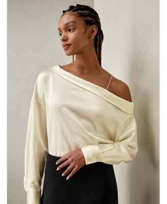 Women's Silk Chic One-Shoulder Top