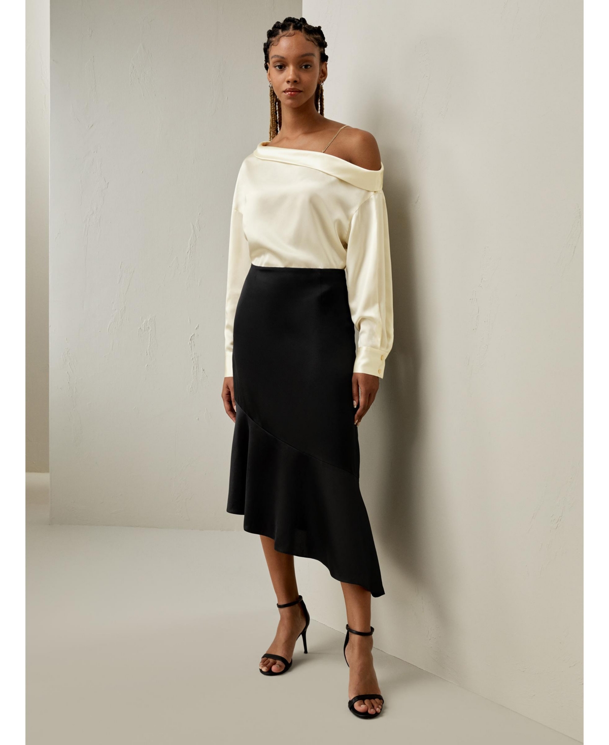 Lilysilk Women's Silk Chic One-Shoulder Top