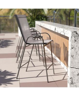 4 Pack Outdoor Barstools With Flex Comfort Material-Patio Stool