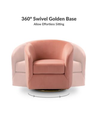 Swivel Accent Chair with Gold Metal Base for Living Room Nursery