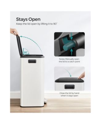 Kitchen Trash Can, 10.5-Gallon Garbage Can with Lid and Wide Foot Pedal, Soft Close and Stays Open