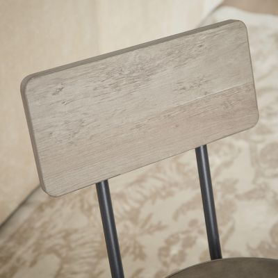 Industrial Long Bar Table Set with 3 Upholstered Stools