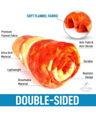 60 Inch Giant Pepperoni Pizza Throw Blanket Soft Round Flannel