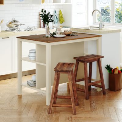 Rustic Kitchen Island Set with 2 Seats