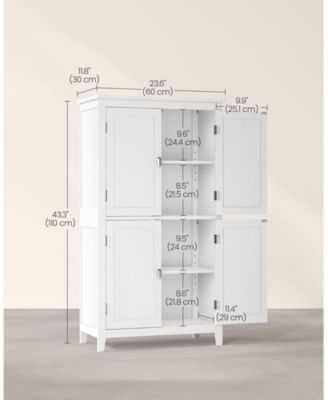 Bathroom Floor Cabinet with Adjustable Shelves for Towels and Toiletries