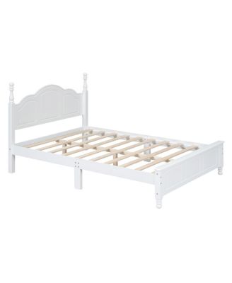 3-Pieces Bedroom Sets, Full Size Wood Platform Bed And Two Nightstands-White