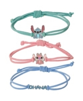 Disney Lilo and Stitch Fashion Stitch Cord Bracelet Set Of 3 - Blue, pink, green