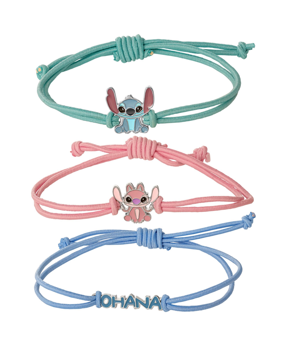 Lilo and Stitch Fashion Stitch Cord Bracelet Set Of 3 - Blue, pink, green