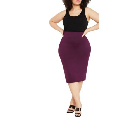 Women's Plus Size Neoprene Pencil Skirt