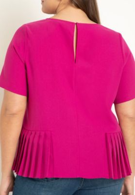 Women's Plus Size Pleated Hem Top