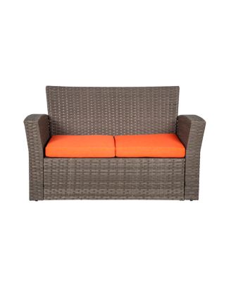 4 Piece Outdoor Wicker Rattan Conversation Sofa set with Coffee table
