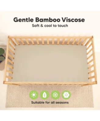 Waterproof Crib Sheets for Boys, Girls, 2pk Baby Fitted Crib Sheet, Waterproof Crib Mattress Protector Sheets