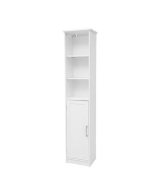 MERRICK LANE Vigo Slim Linen Tower Organizer With Adjustable Cabinet