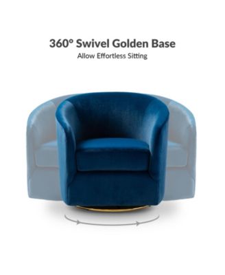 Swivel Accent Chair with Gold Metal Base for Living Room Nursery