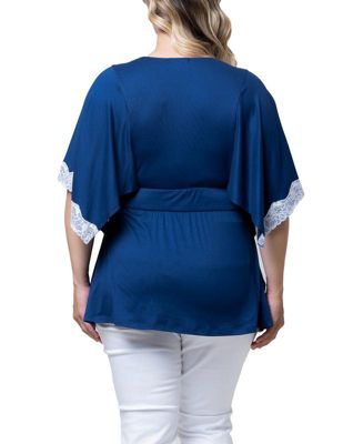 Plus Size Sarah Lace Trim Peplum Top