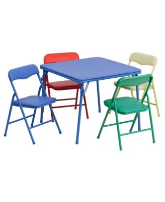 Kids 5 Piece Folding Table And Chair Set - Kids Activity Table Set