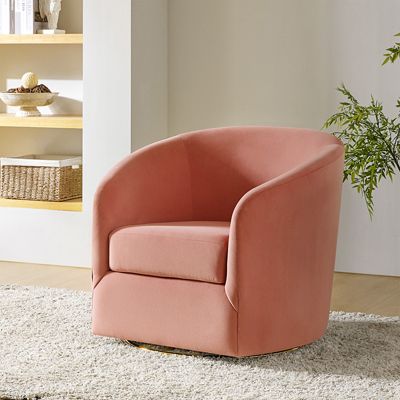 Swivel Accent Chair with Gold Metal Base for Living Room Nursery