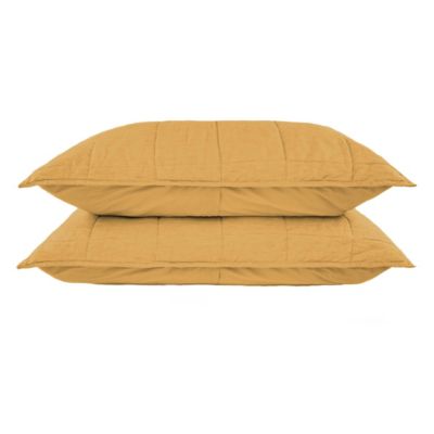French Linen Quilted Sham Set - King