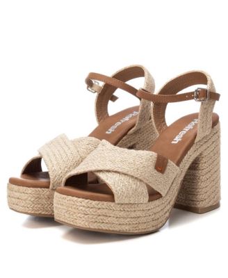 Women's Heeled Jute Platform Sandals By XTI