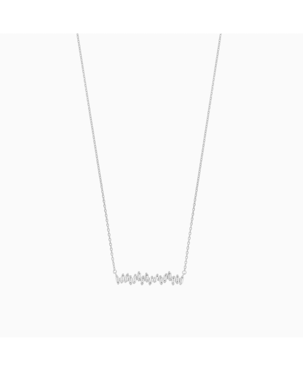 Zig Zag Pendant Necklace - Silver