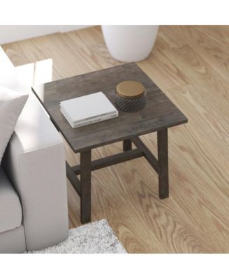 Mabel Farmhouse Trestle End Table, Solid Wood Rustic Accent Table