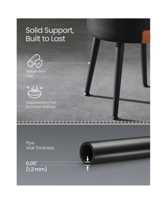 Storage Ottoman Vanity Stool with Steel Legs