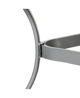 Tala Rectangular Tempered Glass Top Patio Table With Umbrella Hole And Black Steel Tube Frame