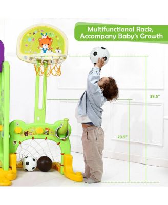 SUGIFT 6-in-1 Climber Swing Basketball Hoop Football Gate