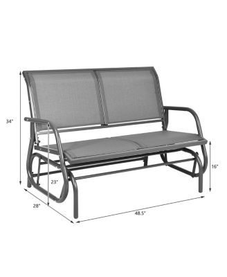 SUGIFT Swing Glider Chair 48 Inch Loveseat Rocker Lounge Backyard