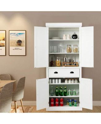 Traditional Freestanding Storage Cabinet with Adjustable Shelves and Drawer
