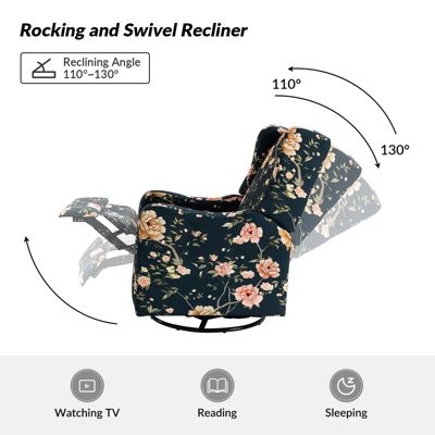 Floral Manual Swivel Glider Recliner – Yaffa Design