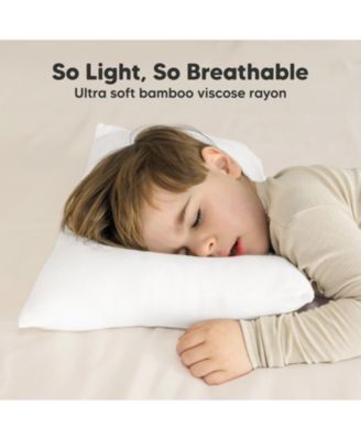 Cuddly Toddler Pillow with Pillowcase, 13X18 Kids Pillow for Sleeping, Small Travel Pillows, Nursery Pillow