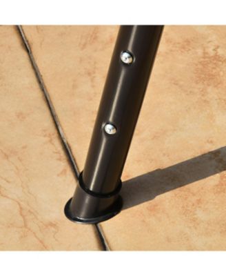 3 Seat Outdoor Patio Canopy Swing with Cushioned Steel Frame