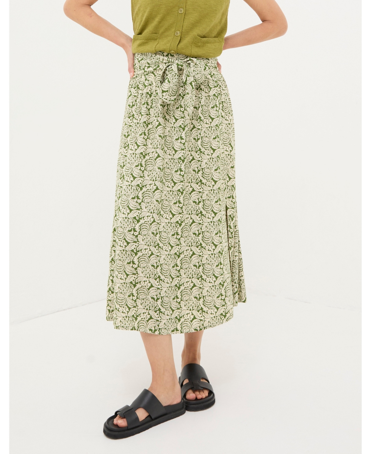 FatFace Women's Sascha Damask Floral Midi Skirt