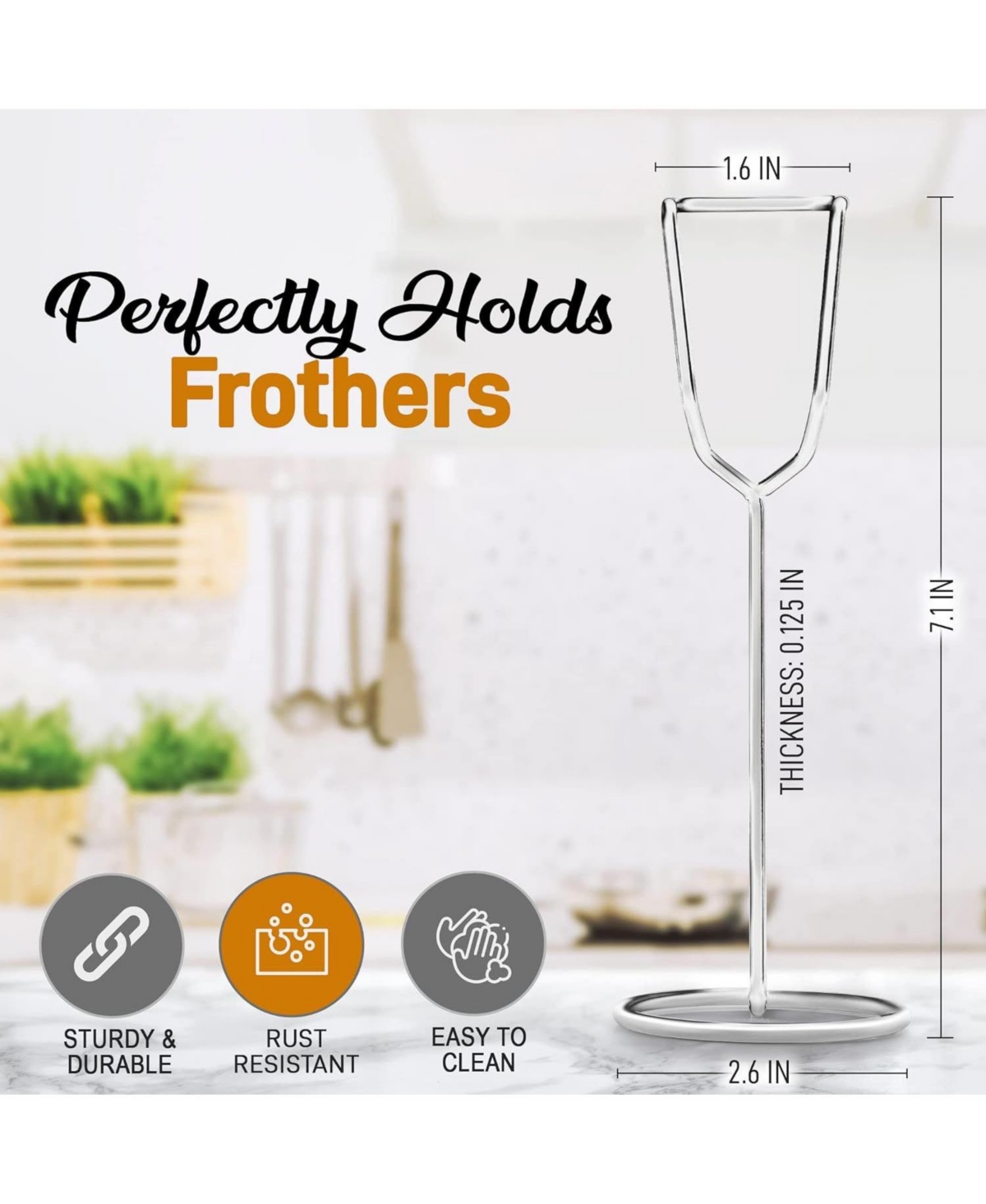 Zulay Kitchen Premium Proprietary Ultra Stand Holds Multiple Types Of Coffee Frothers