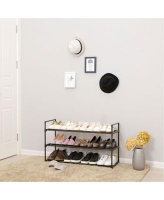 3-Tier Shoe Rack Metal Shoe Tower Shelf Storage Organizer Cabinet Hold up to 15 Pairs Shoes