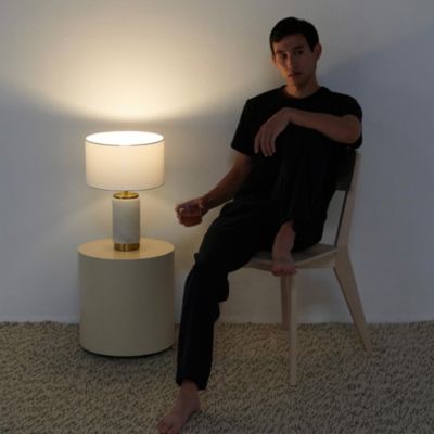 Arden 17" Modern LED Marble Table Lamp with Charging USB Port