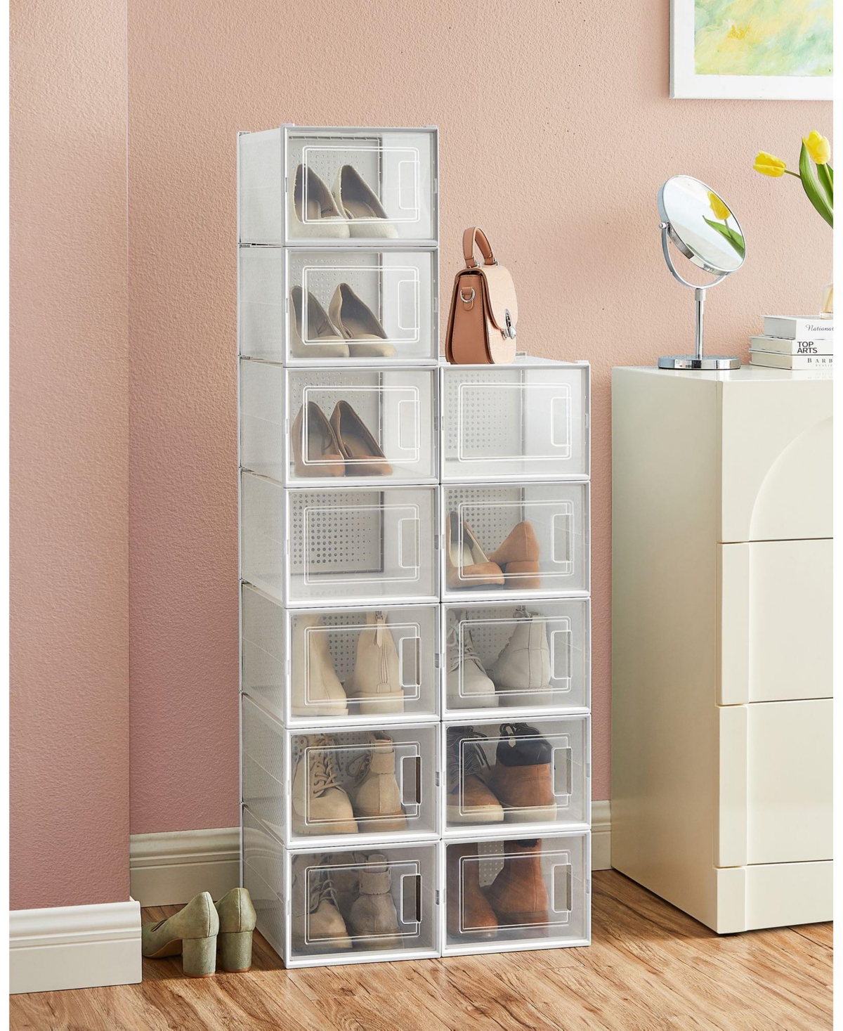 Slickblue Portable Stackable Shoe Storage Organizers, Versatile For Sneakers