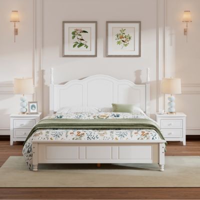 Streamdale White 3-Pc Queen Bed and Nightstands Set